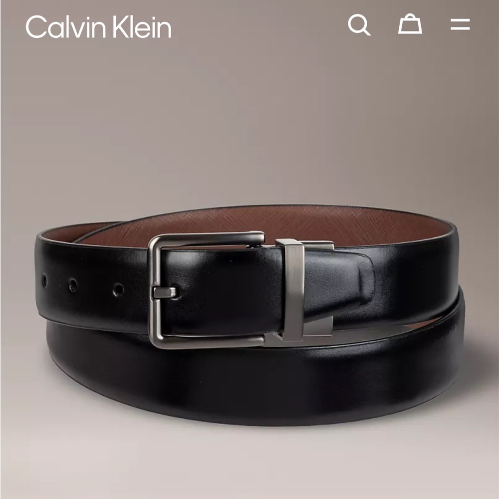 Reversible Saffiano Leather Dress Belt